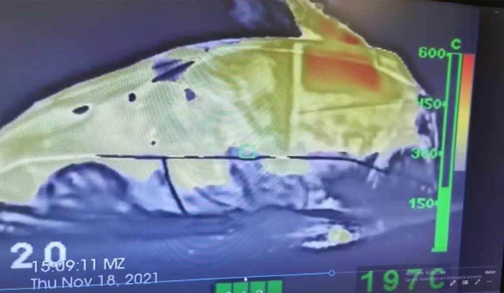 Thermal Heat camera after the use of potassium salt aerosol unit