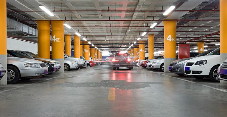 EV car fire parking garage