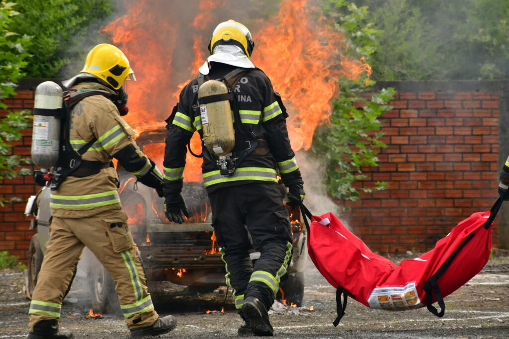 Live electric vehicle fire test demonstrating Fire Isolator EV fire containment solutions