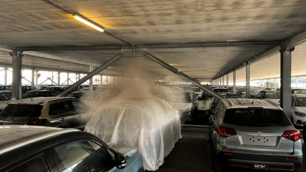 EV fire blanket, the material allows gases and vapours to escape